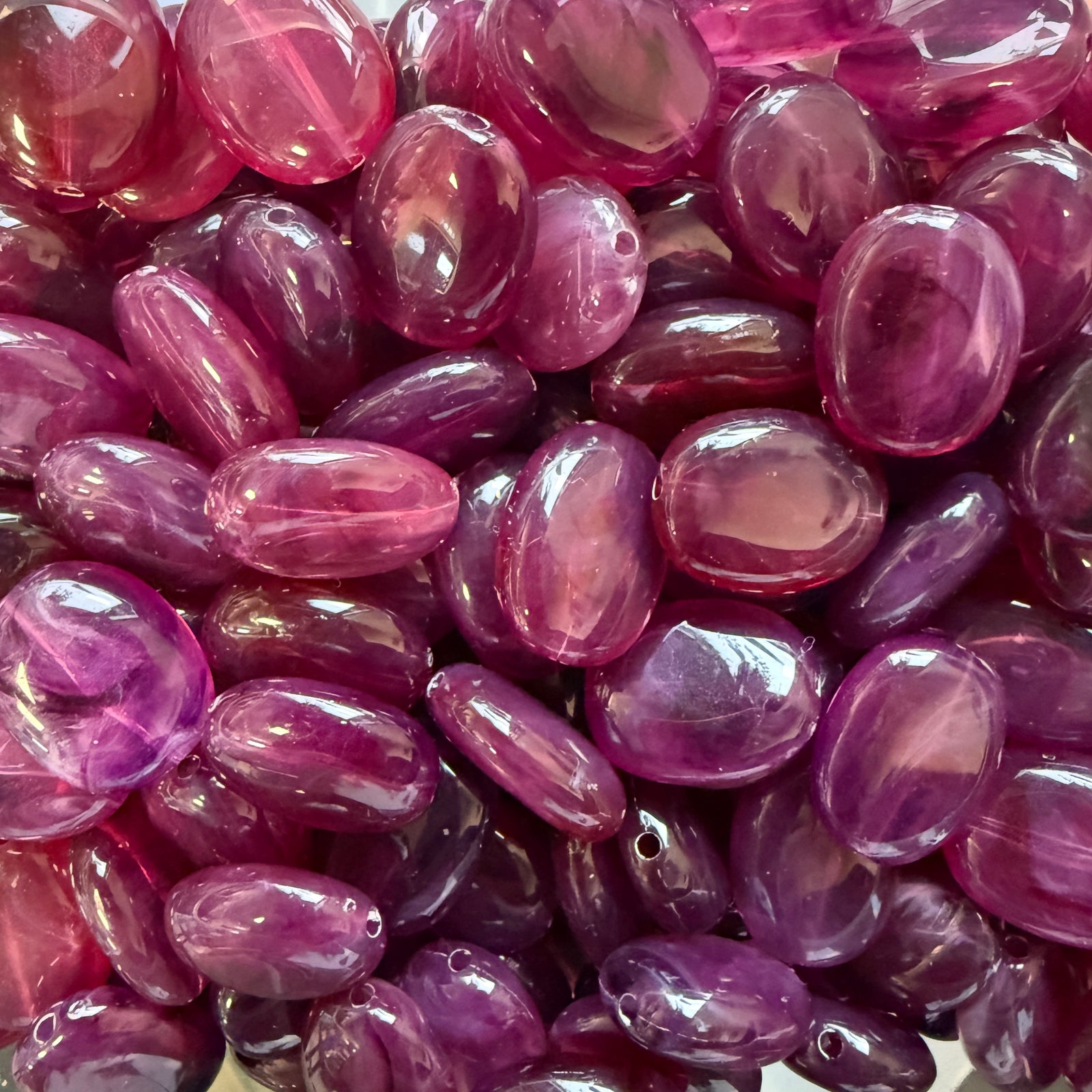 Acryl kraal ovaal Gemstone paars 19mm - per stuk-Kralen-Kraaltjes van Renate