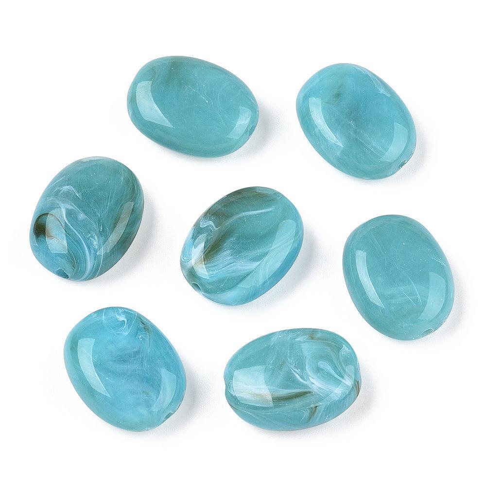 Acryl Gemstone turquoise 19mm-per stuk-Kralen-Kraaltjes van Renate
