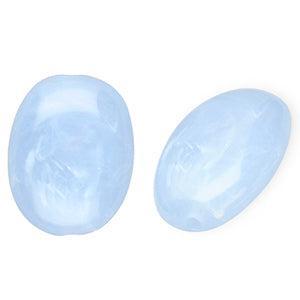 Acryl kraal ovaal marmer licht blauw 19mm - per stuk-Kralen-Kraaltjes van Renate