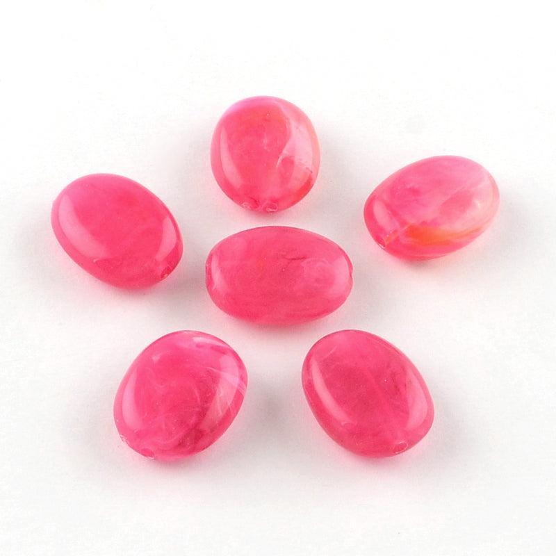 Acryl kraal ovaal roze 19mm- per stuk-Kralen-Kraaltjes van Renate