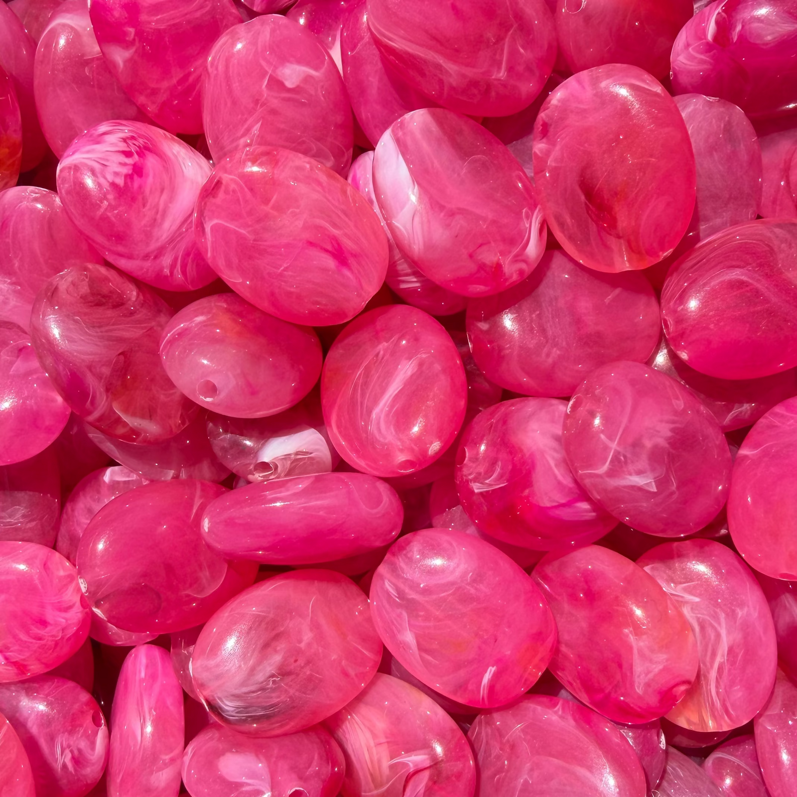 Acryl kraal ovaal roze 19mm- per stuk-Kralen-Kraaltjes van Renate
