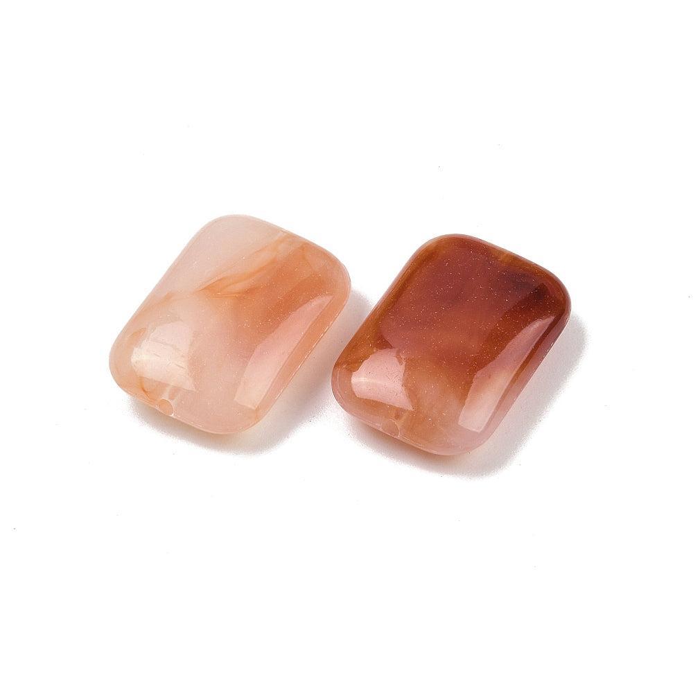 Acryl kraal rechthoek Gemstone cognac 20mm - per stuk-Kralen-Kraaltjes van Renate