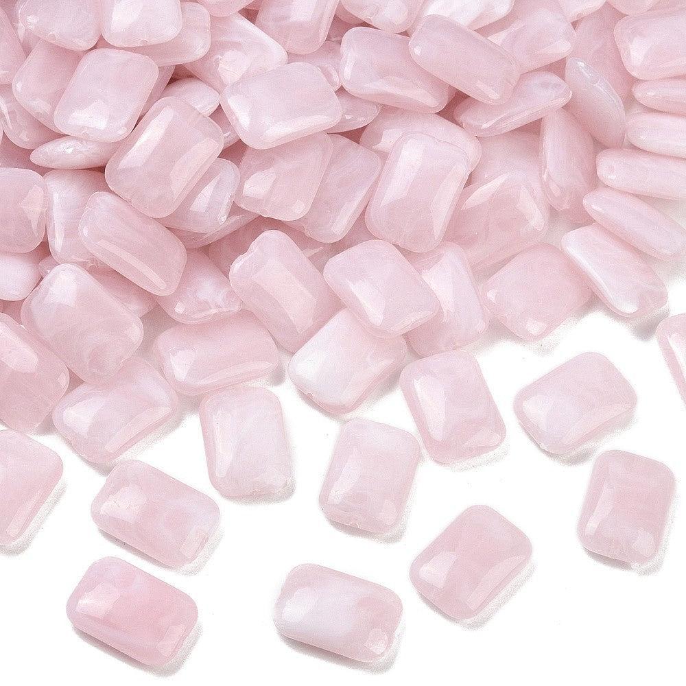 Acryl kraal rechthoek marmer licht roze 20mm - per stuk-Kralen-Kraaltjes van Renate