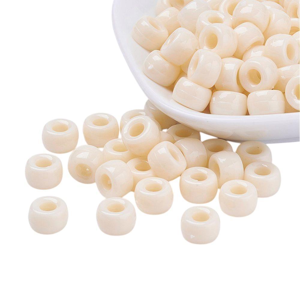 Acryl kraal rond Beige Ø4mm 9x6mm - 40 stuks-Kralen-Kraaltjes van Renate