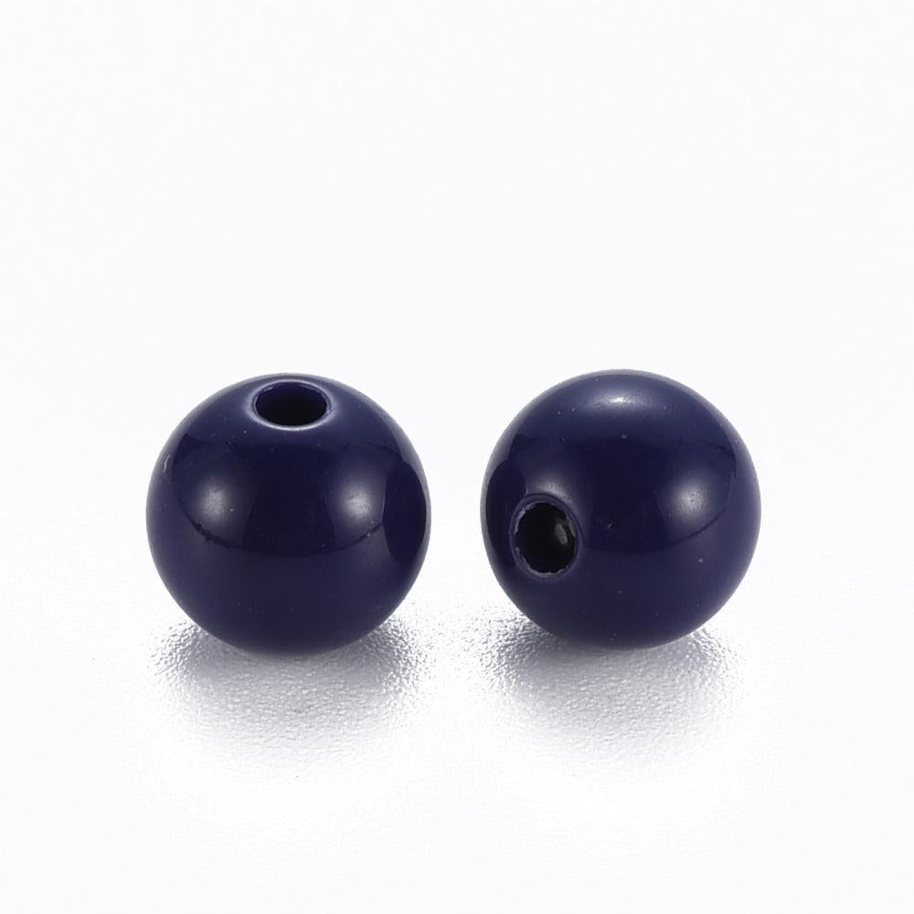 Acryl kraal rond Donker Blauw 8mm - 25 stuks-Kralen-Kraaltjes van Renate