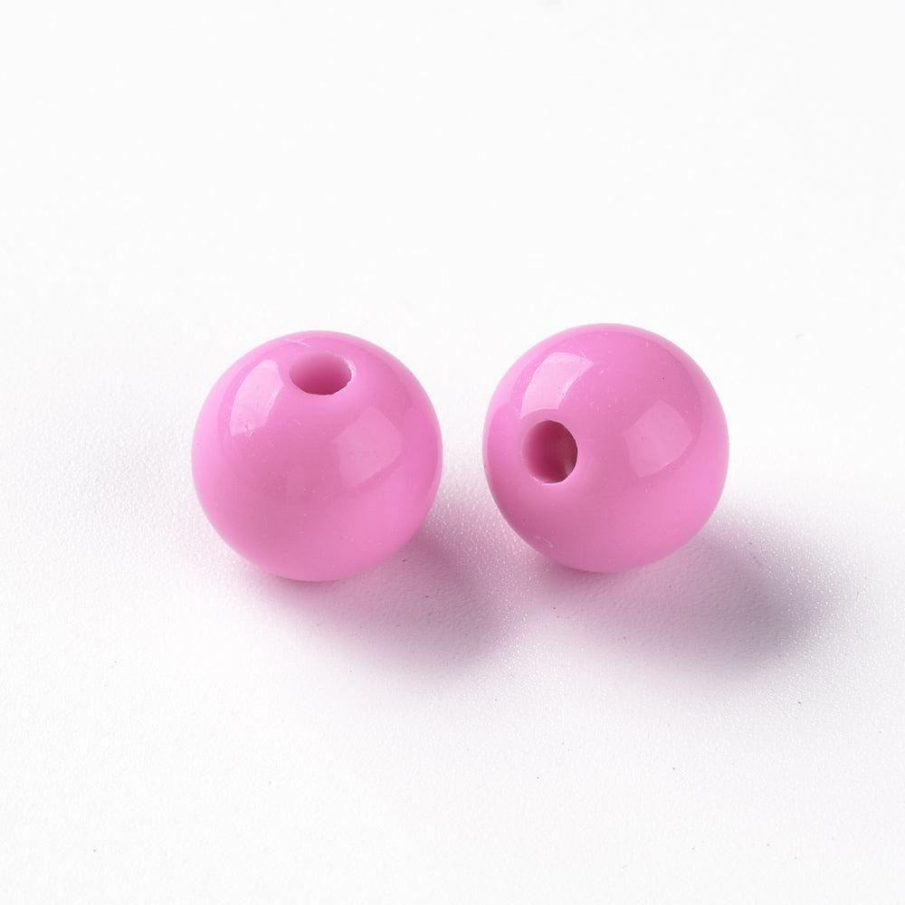 Acryl kraal rond Hot Pink 10mm - 25 stuks-Kralen-Kraaltjes van Renate