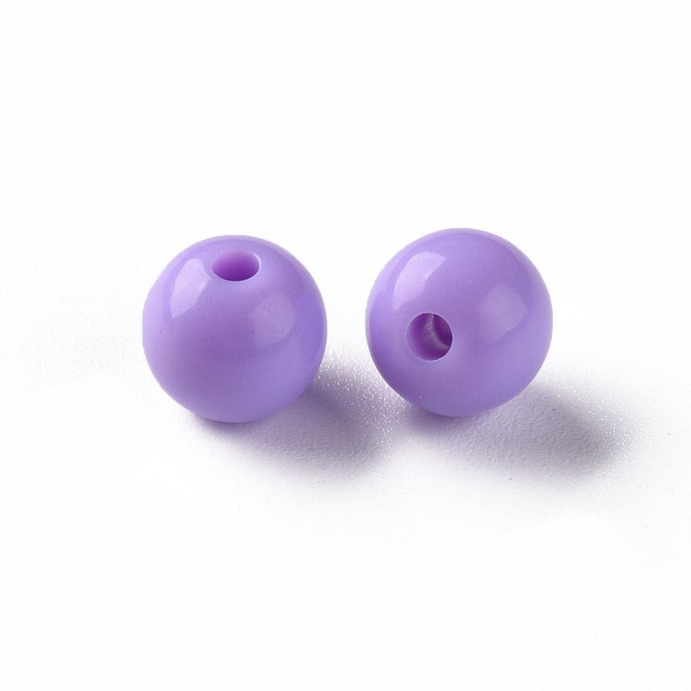 Acryl kraal rond Lila 8mm - 25 stuks-Kralen-Kraaltjes van Renate