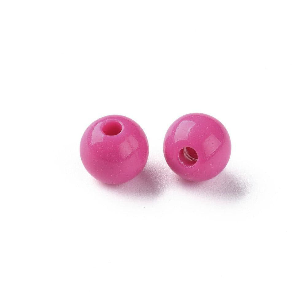 Acryl kraal rond Magenta 8mm - 25 stuks-Kralen-Kraaltjes van Renate