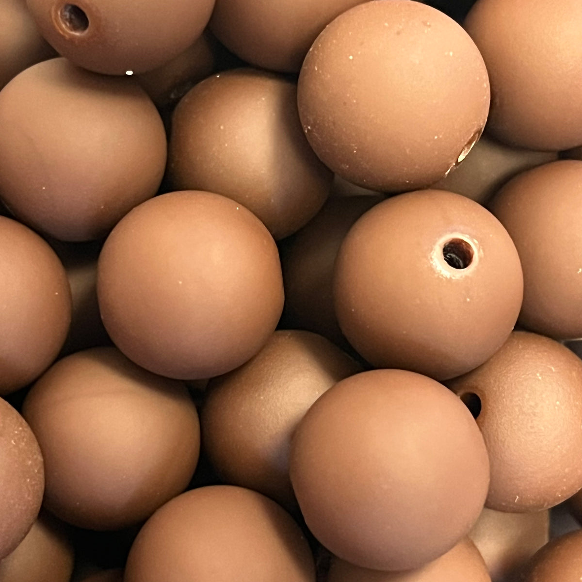 Acryl kraal rond Mat Chocolade Bruin 14mm - per stuk-Kralen-Kraaltjes van Renate