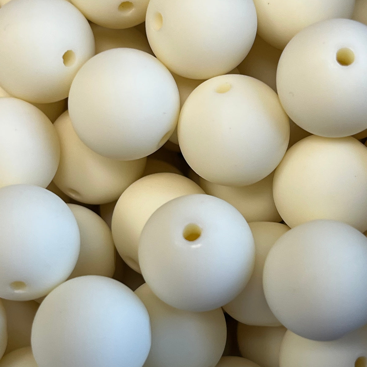 Acryl kraal rond Mat Creme wit 14mm - per stuk-Kralen-Kraaltjes van Renate