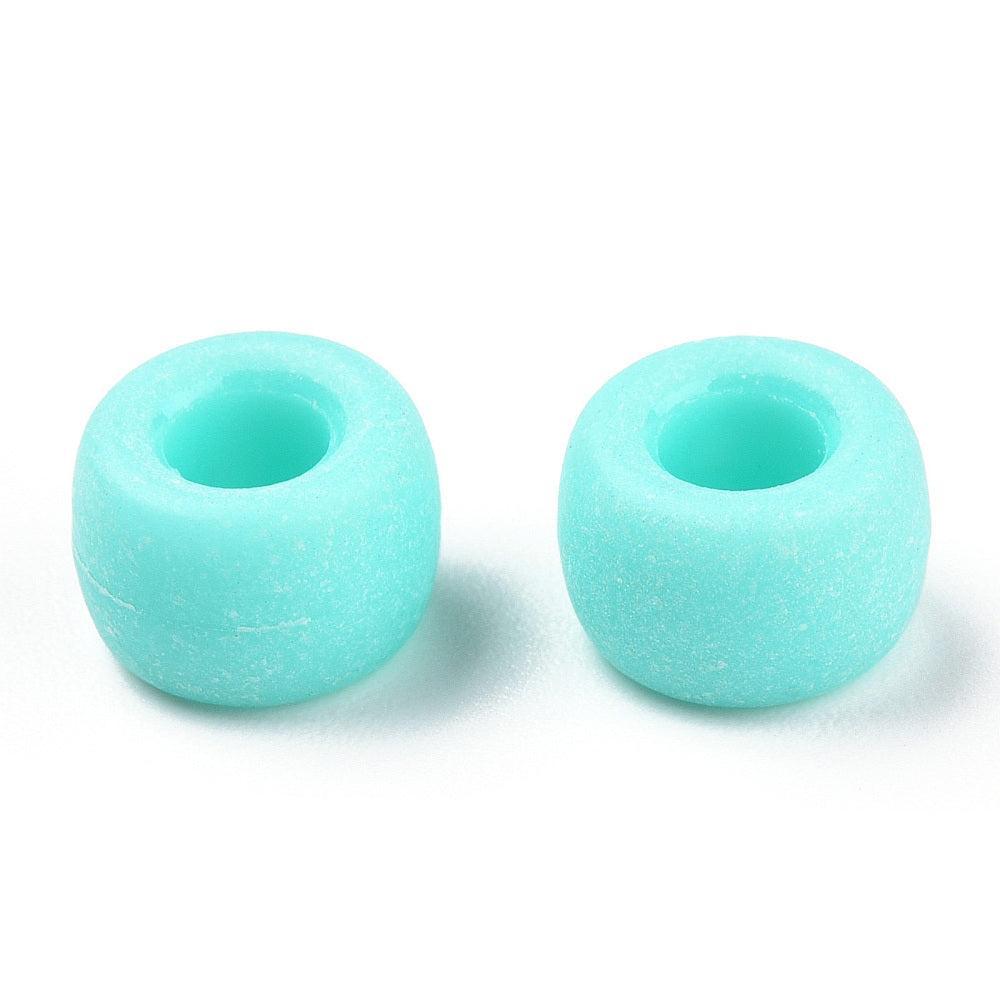 Acryl kraal rond Mat Cyan Ø4mm 9x6mm - 40 stuks-Kralen-Kraaltjes van Renate