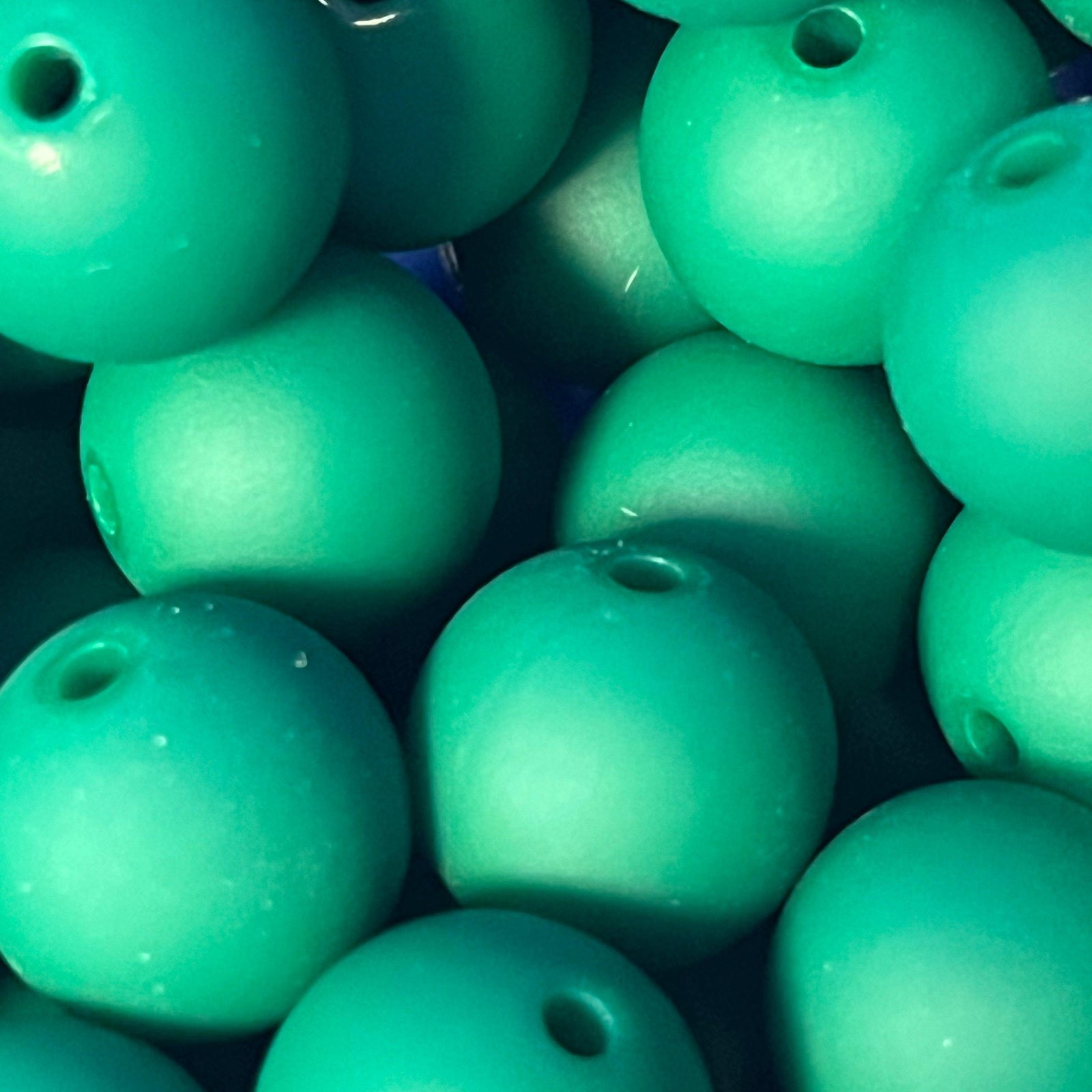 Acryl kraal rond Mat Donker Groen 14mm - per stuk-Kralen-Kraaltjes van Renate