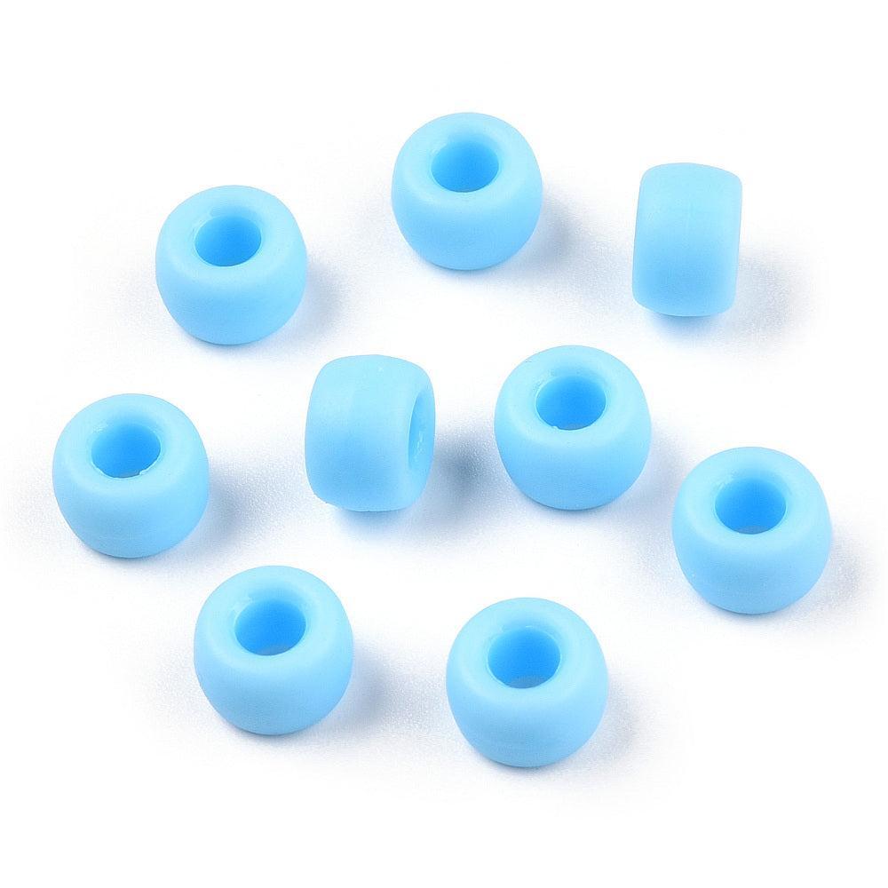 Acryl kraal rond Mat Licht Blauw Ø4mm 9x6mm - 40 stuks-Kralen-Kraaltjes van Renate