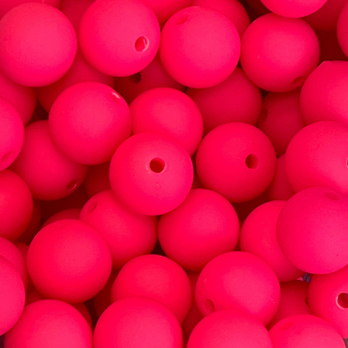 Acryl kraal rond Mat neon roze 16mm - per stuk-Kralen-Kraaltjes van Renate