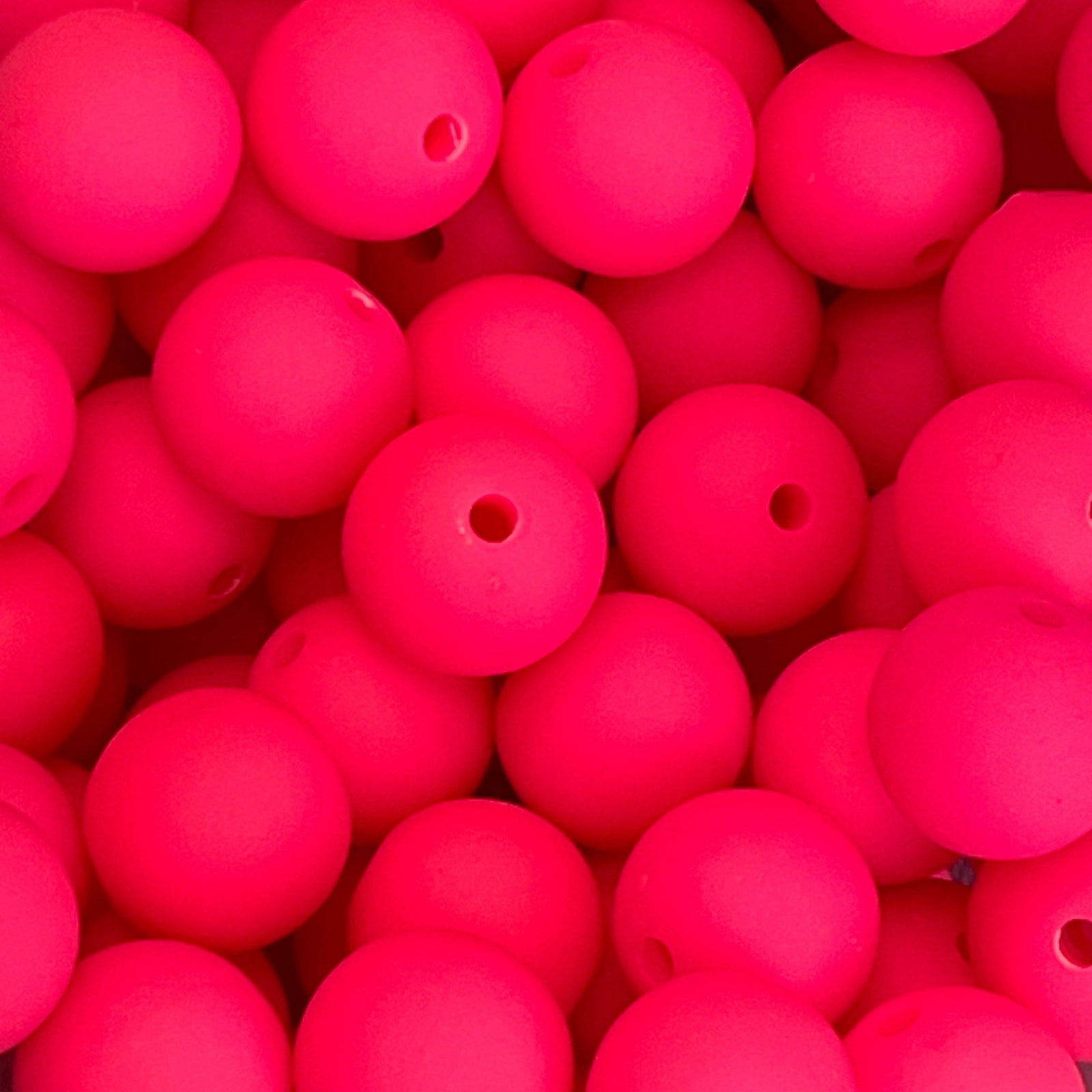 Acryl kraal rond Mat neon roze 16mm - per stuk-Kralen-Kraaltjes van Renate