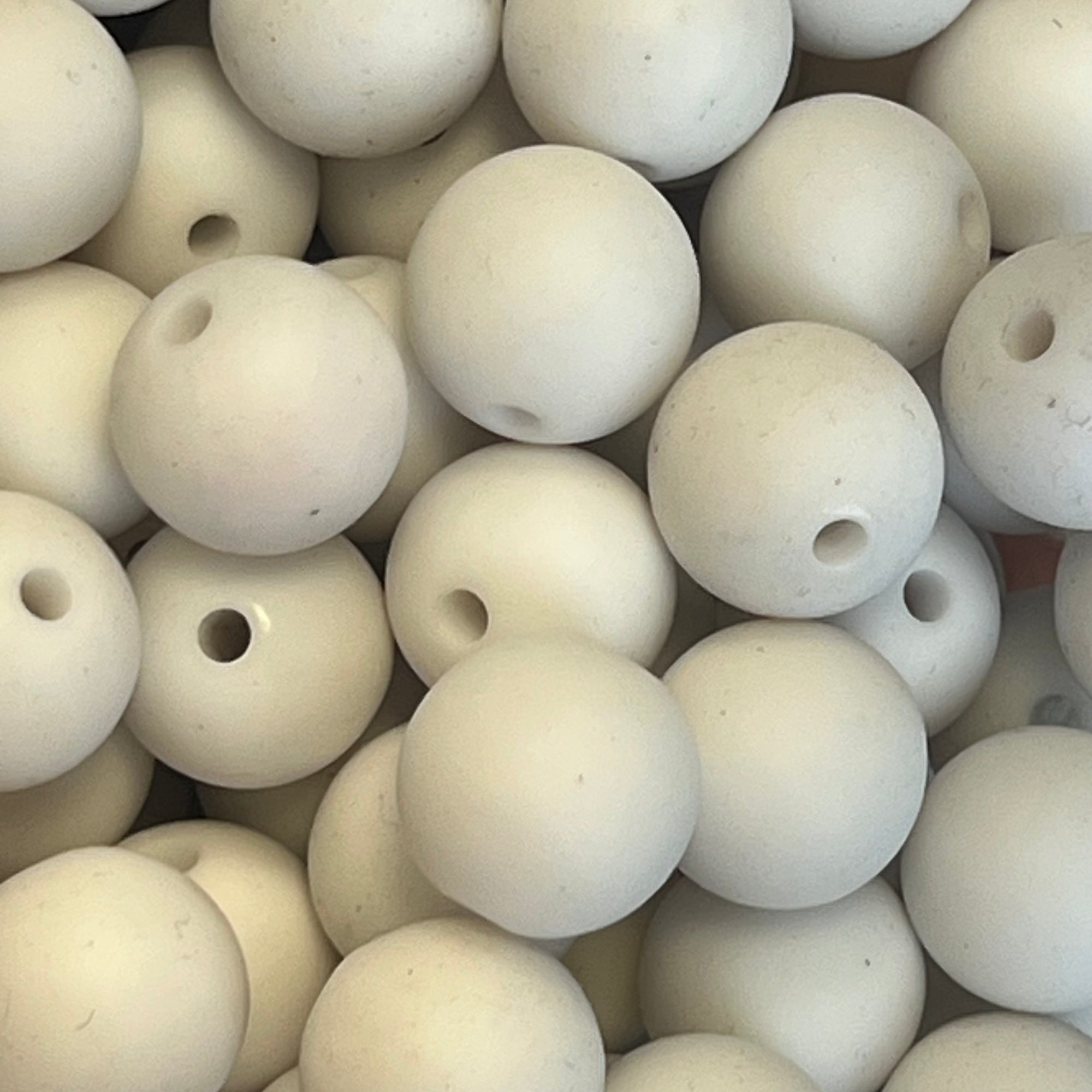 Acryl kraal rond Mat wit 16mm - per stuk-Kralen-Kraaltjes van Renate