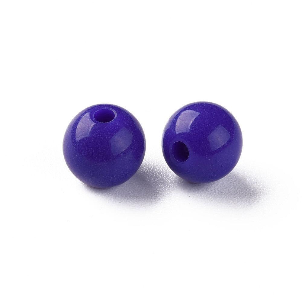 Acryl kraal rond Midnight Blue 8mm - 25 stuks-Kralen-Kraaltjes van Renate