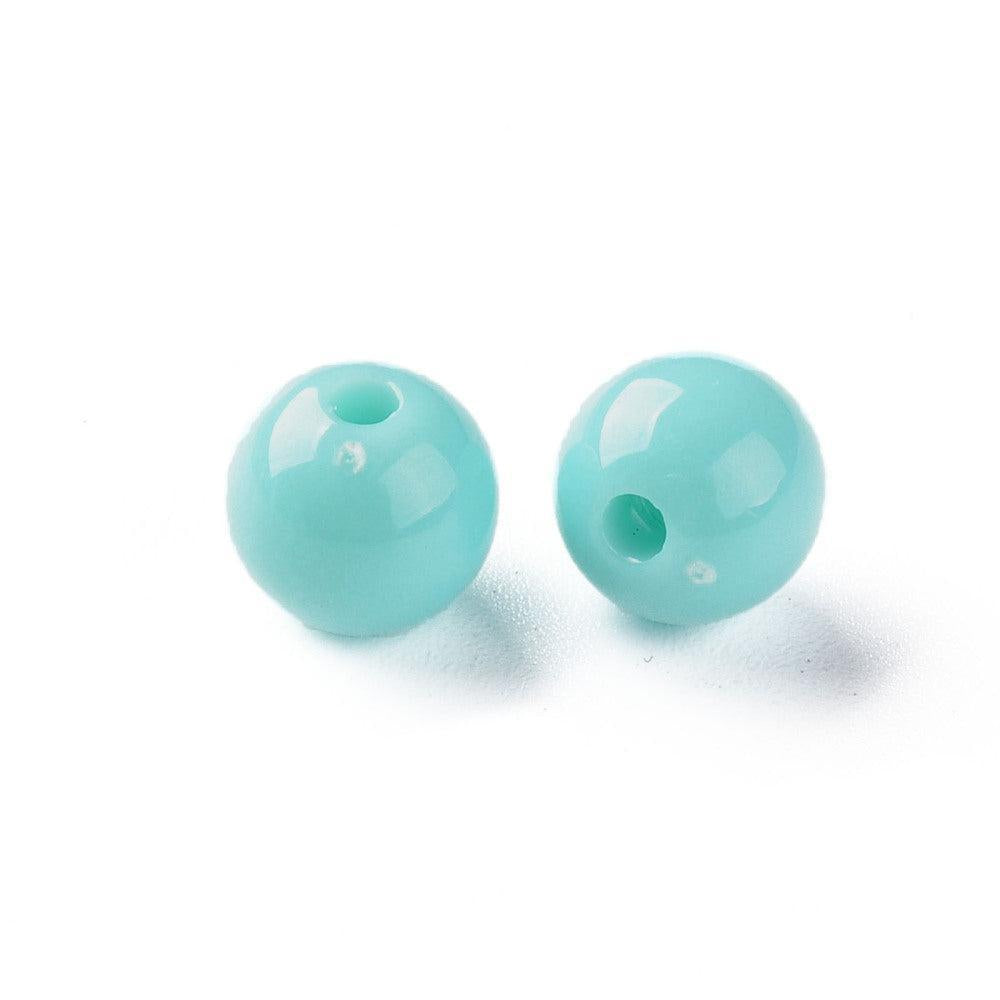 Acryl kraal rond Pale Turquoise 8mm - 25 stuks-Kralen-Kraaltjes van Renate