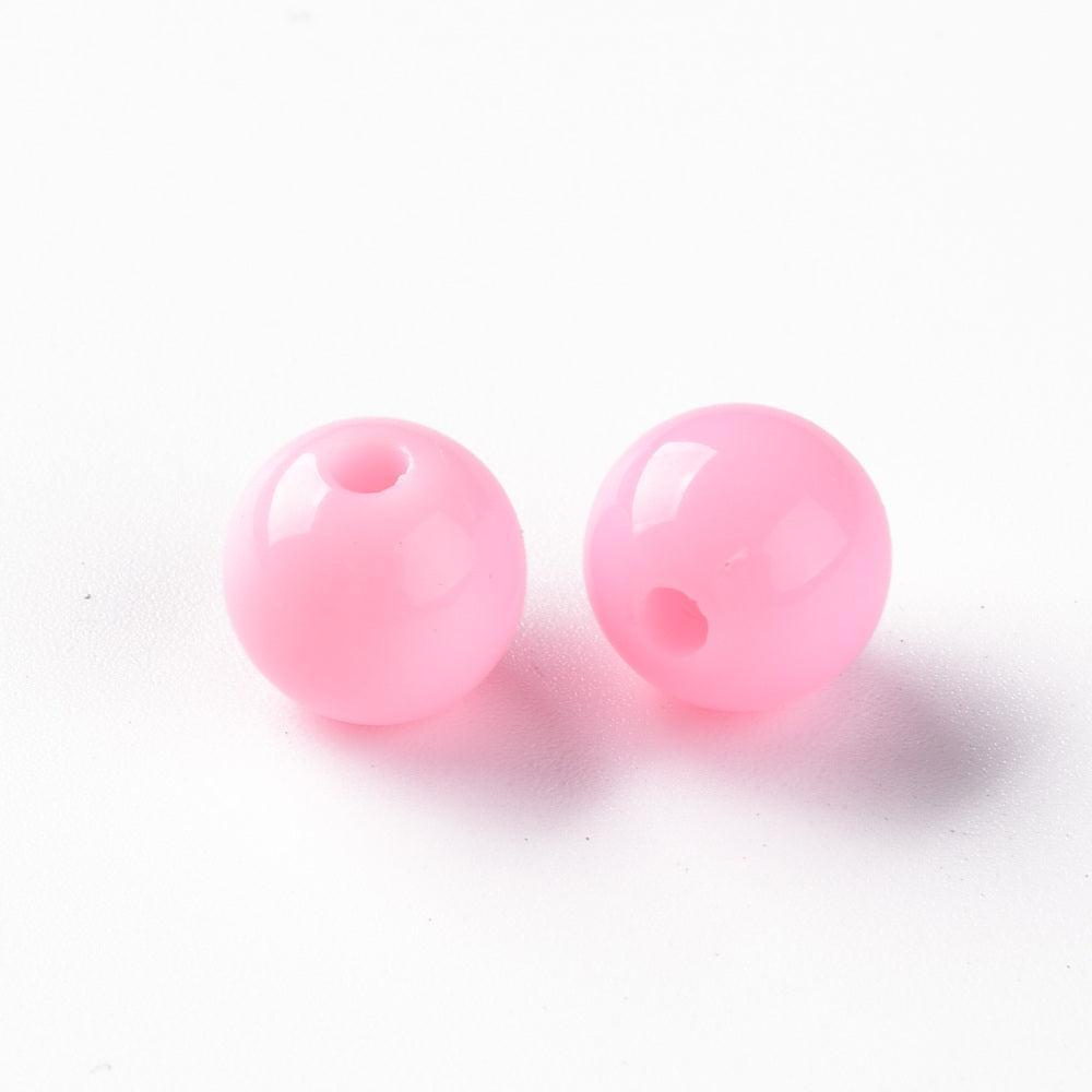 Acryl kraal rond Pearl Pink 10mm - 25 stuks-Kralen-Kraaltjes van Renate