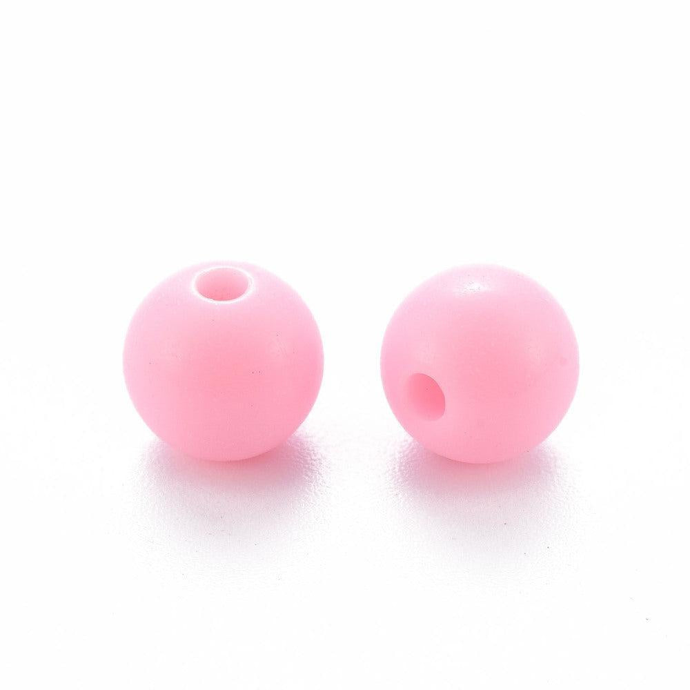 Acryl kraal rond Pearl Pink 8mm - 25 stuks-Kralen-Kraaltjes van Renate