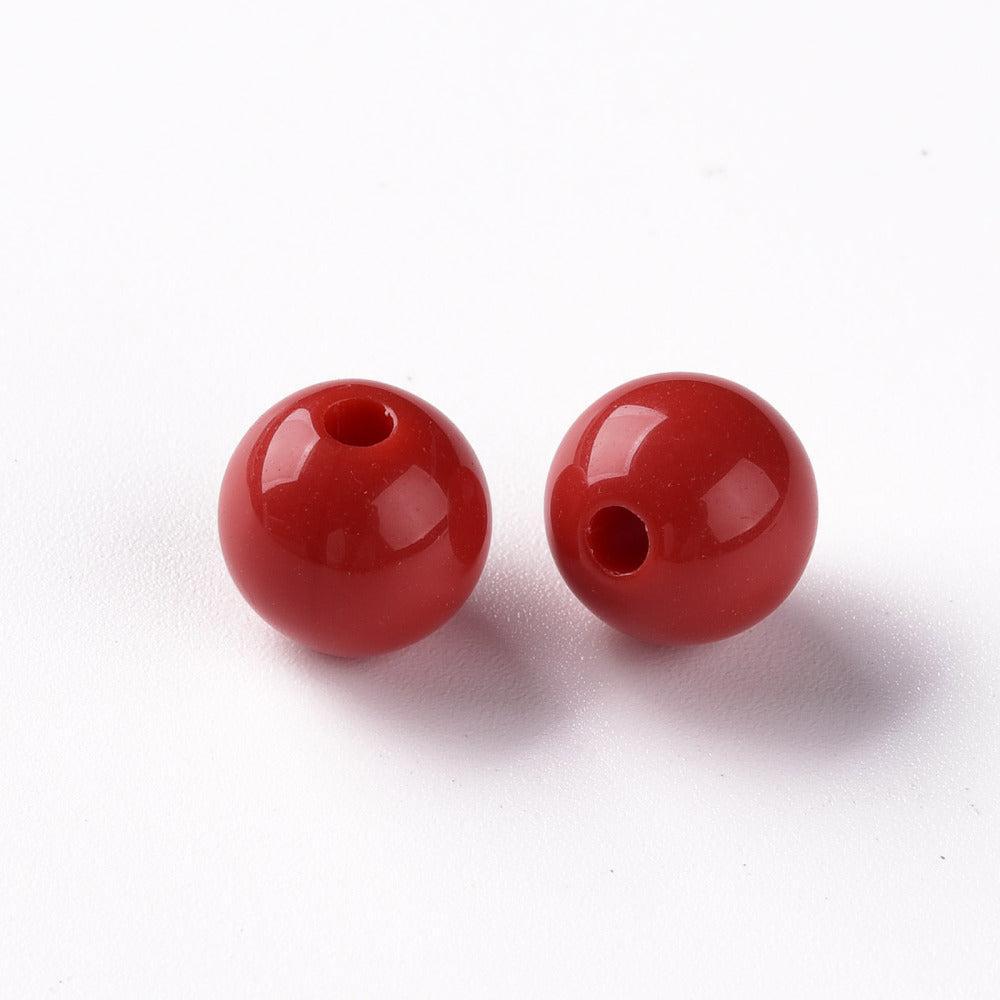 Acryl kraal rond Rood 10mm - 25 stuks-Kralen-Kraaltjes van Renate