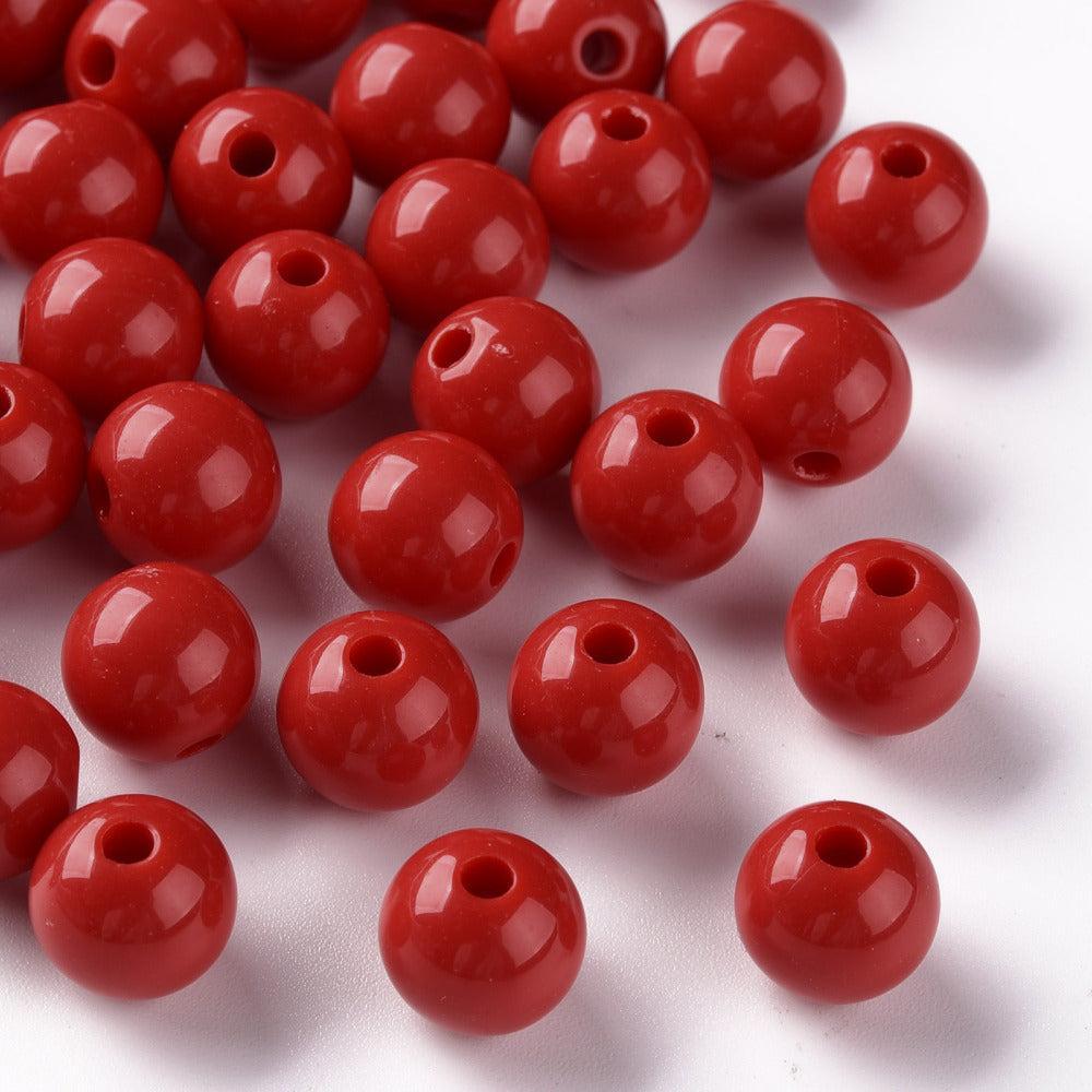Acryl kraal rond Rood 10mm - 25 stuks-Kralen-Kraaltjes van Renate
