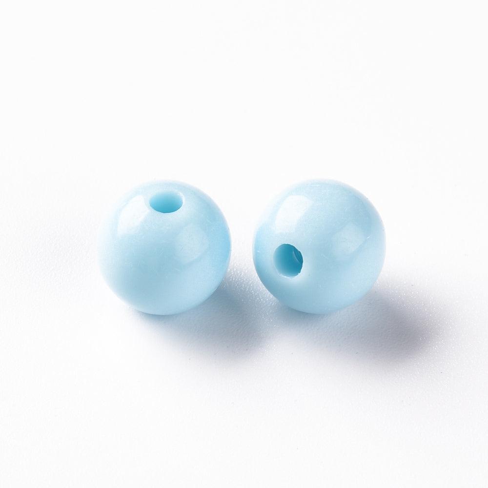 Acryl kraal rond Sky Blue 10mm - 25 stuks-Kralen-Kraaltjes van Renate