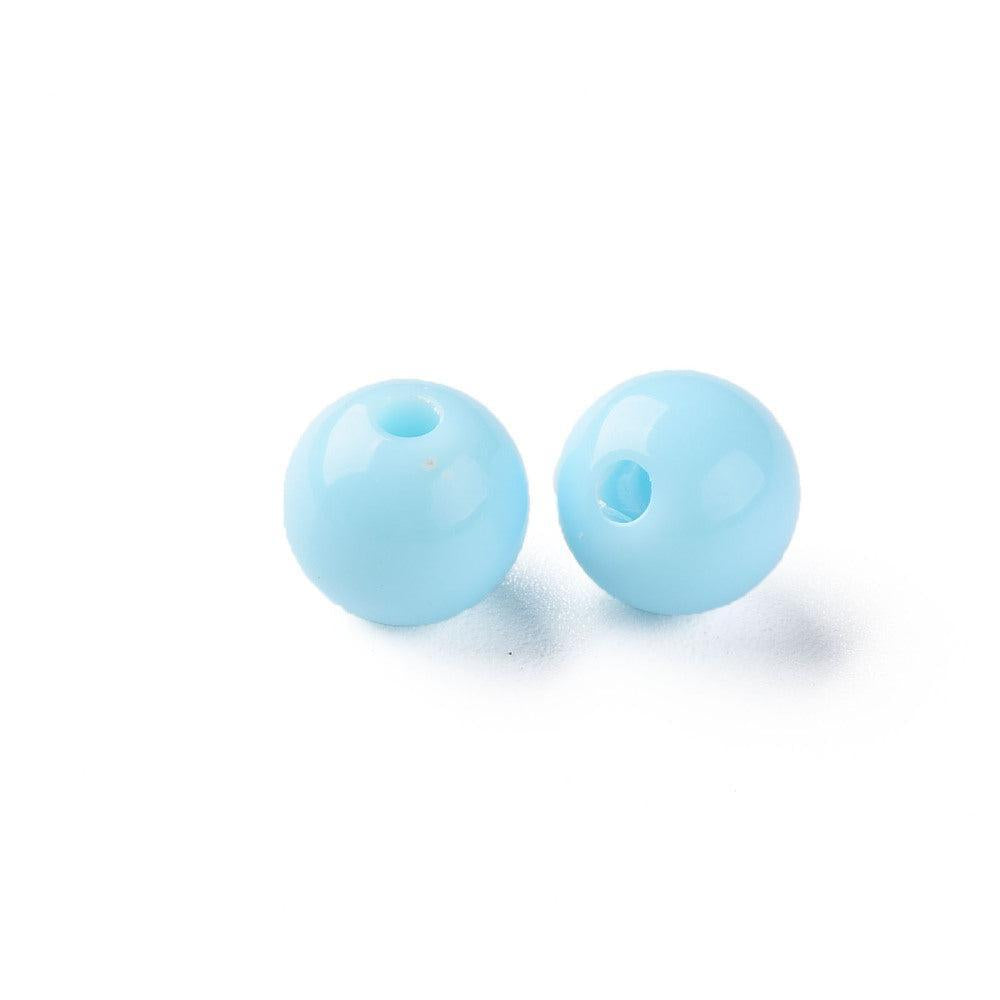 Acryl kraal rond Sky Blue 8mm - 25 stuks-Kralen-Kraaltjes van Renate