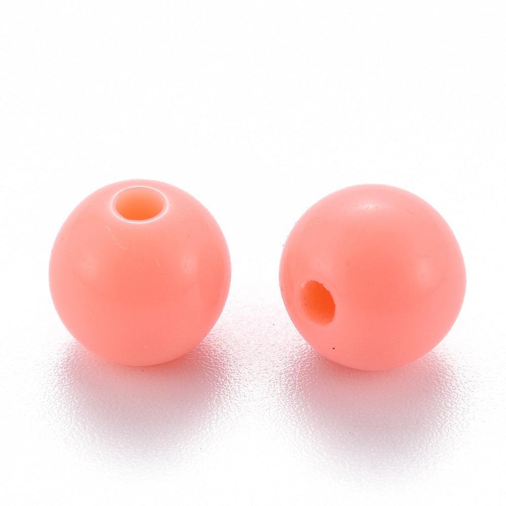 Acryl kraal rond Zalm 8mm - 25 stuks-Kralen-Kraaltjes van Renate