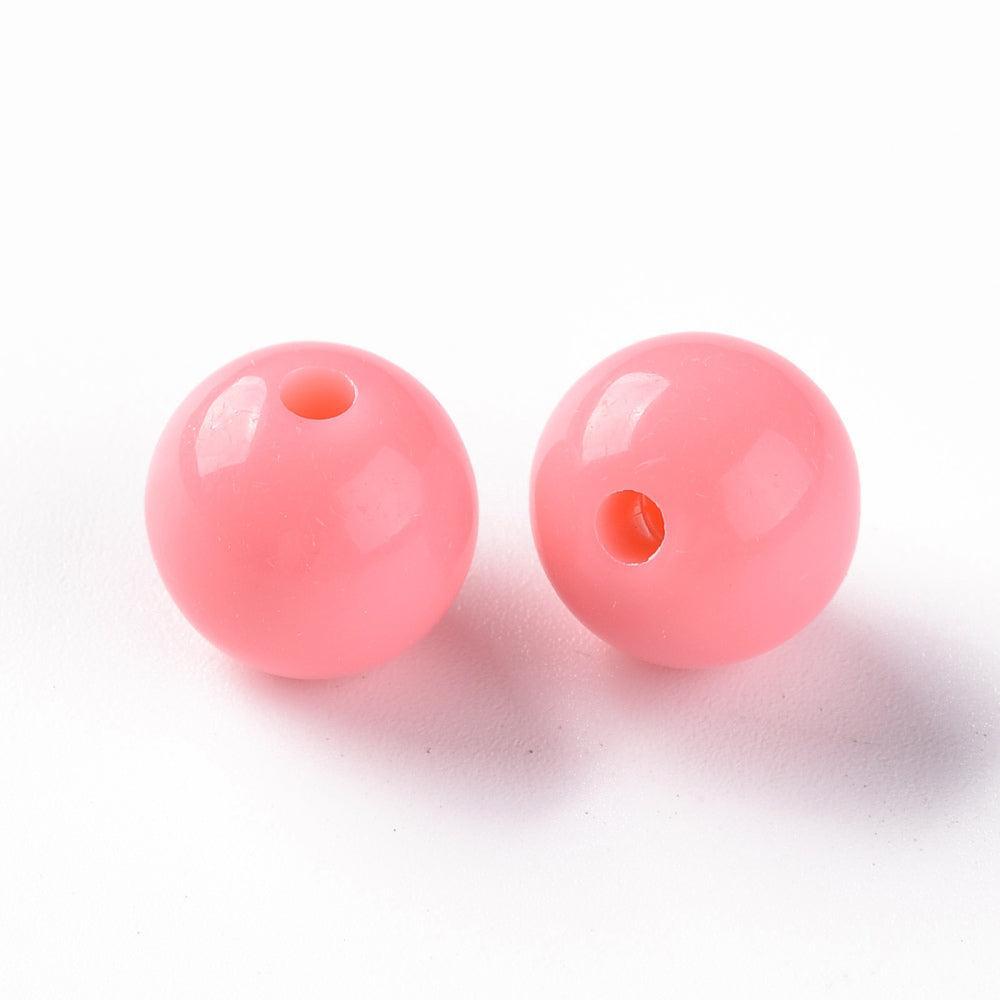 Acryl kraal rond Zalm Roze 10mm - 25 stuks-Kralen-Kraaltjes van Renate