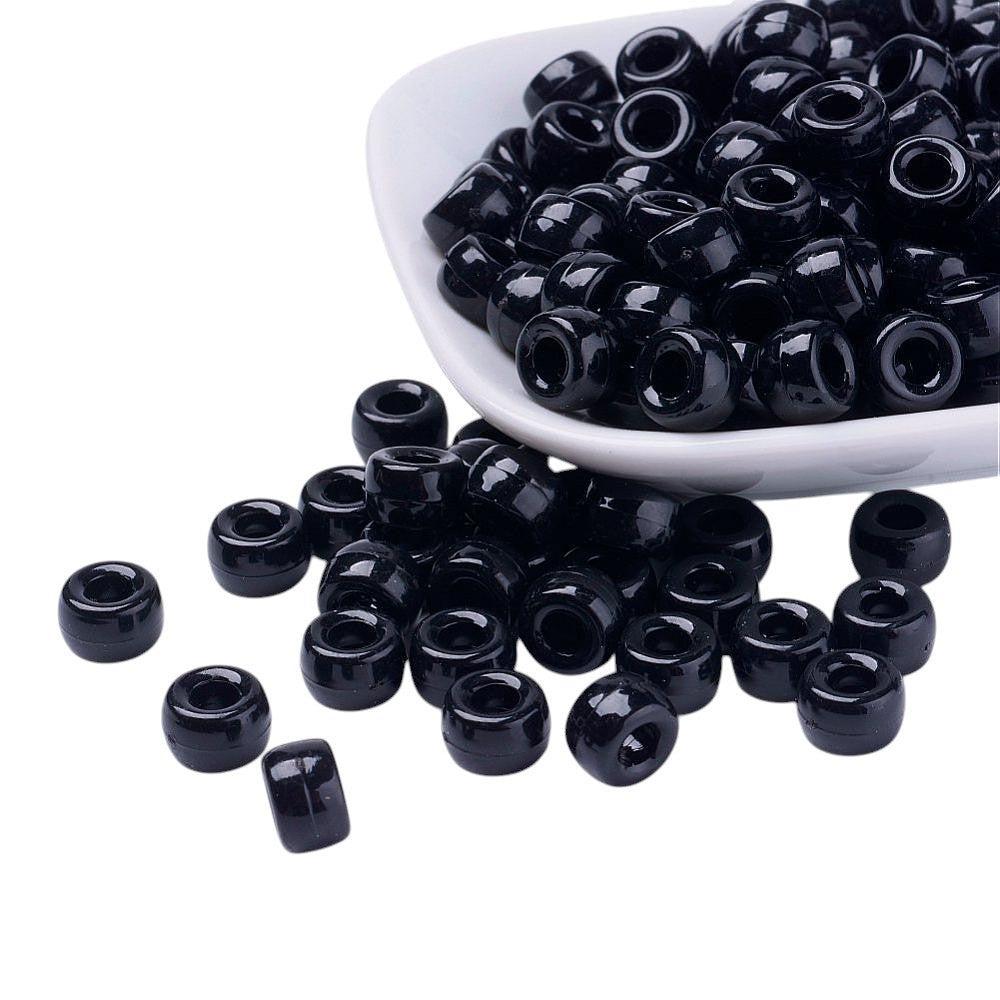 Acryl kraal rond Zwart Ø4mm 9x6mm - 40 stuks-Kralen-Kraaltjes van Renate