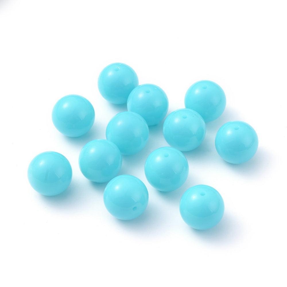 Acryl kraal rond blauw 20mm- per stuk-Kralen-Kraaltjes van Renate