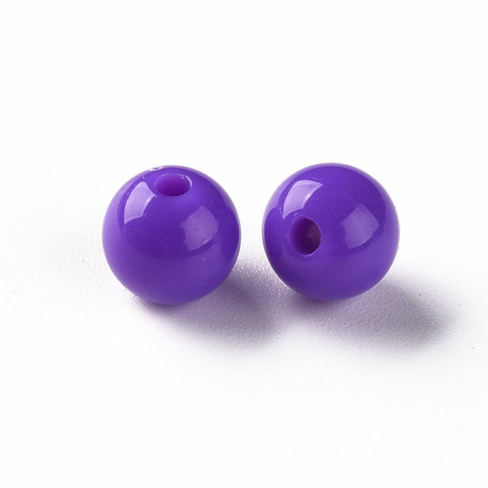 Acryl kraal rond donker paars 8mm - 25 stuks-Kralen-Kraaltjes van Renate