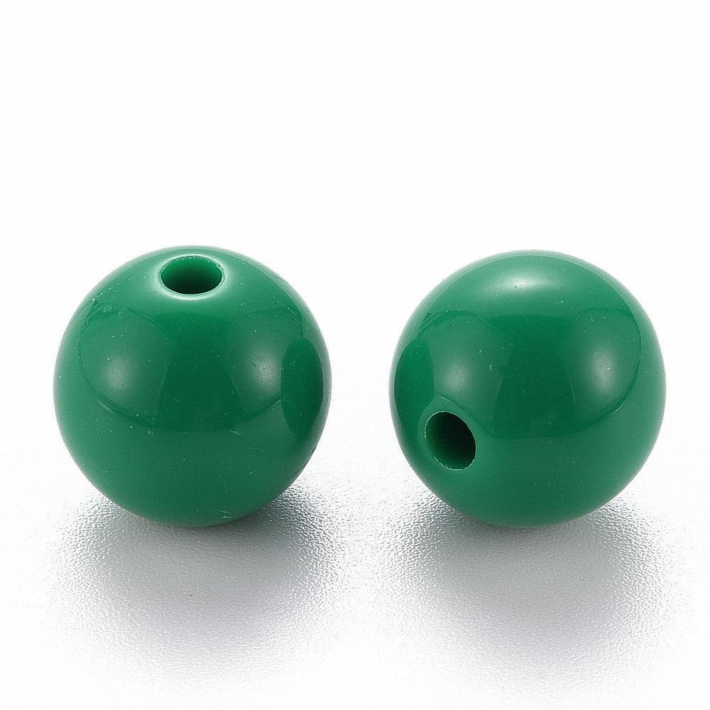 Acryl kraal rond groen 12mm - per stuk-Kralen-Kraaltjes van Renate