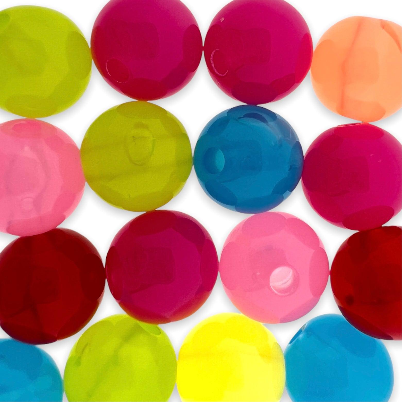 Acryl kraal rond jelly multicollor 10mm - 16 stuks-Kralen-Kraaltjes van Renate