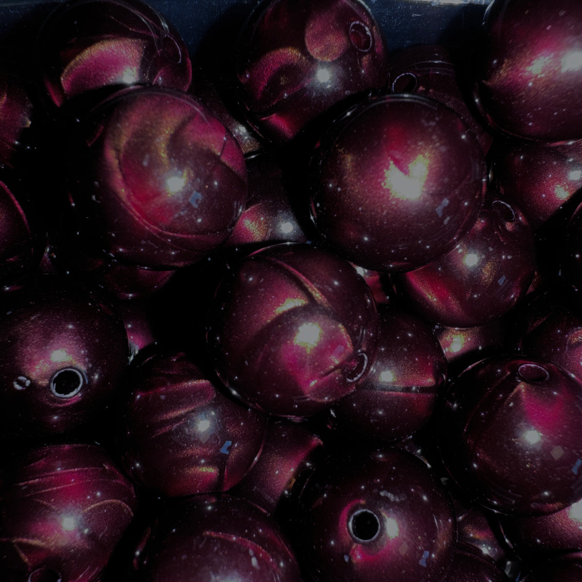 Acryl kraal rond marble aubergine 16mm - per stuk-Kralen-Kraaltjes van Renate