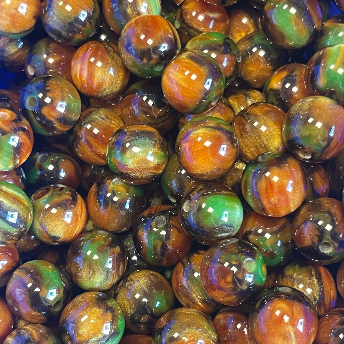 Acryl kraal rond marble forest 12mm - per stuk-Kralen-Kraaltjes van Renate