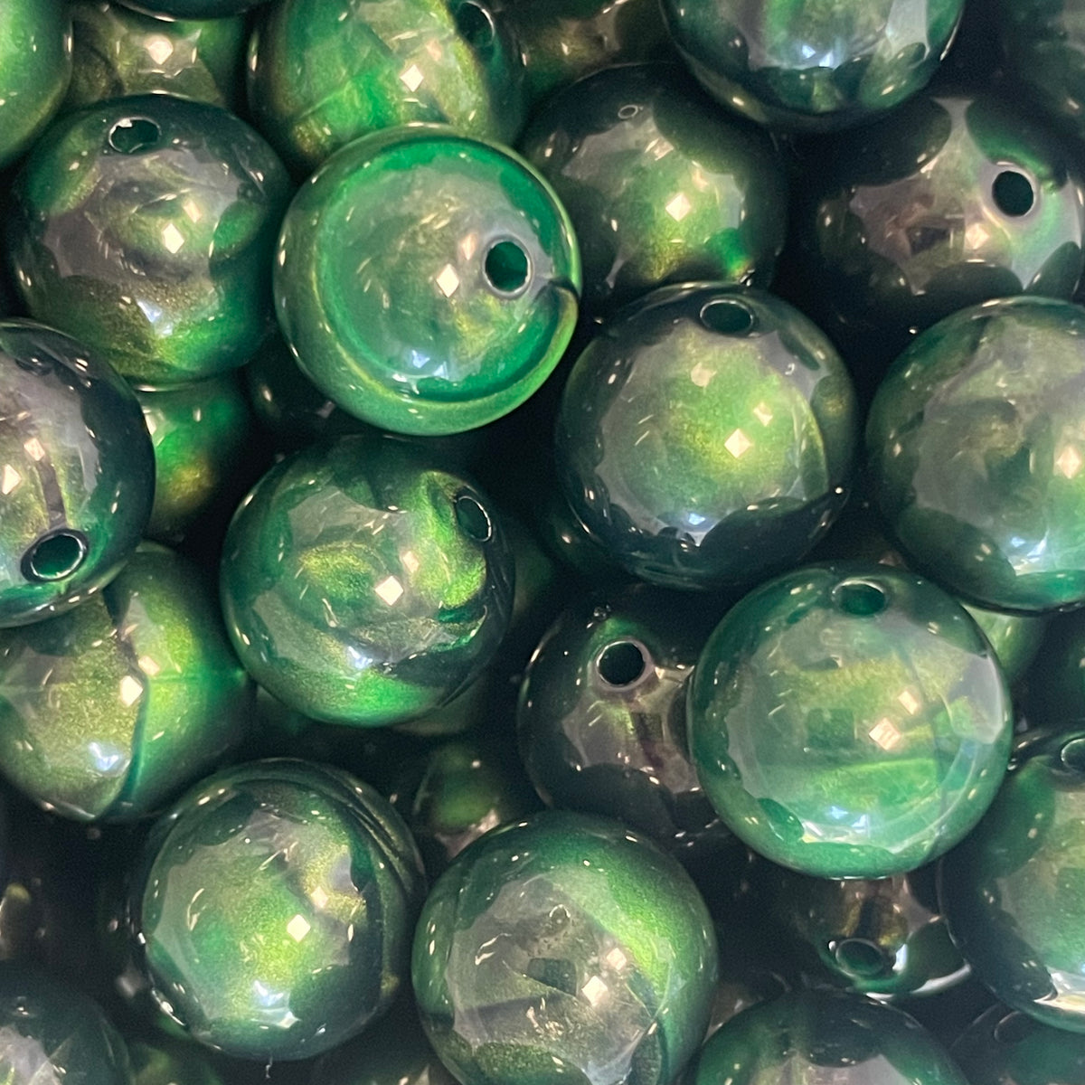 Acryl kraal rond marble groen 16mm - per stuk-Kralen-Kraaltjes van Renate