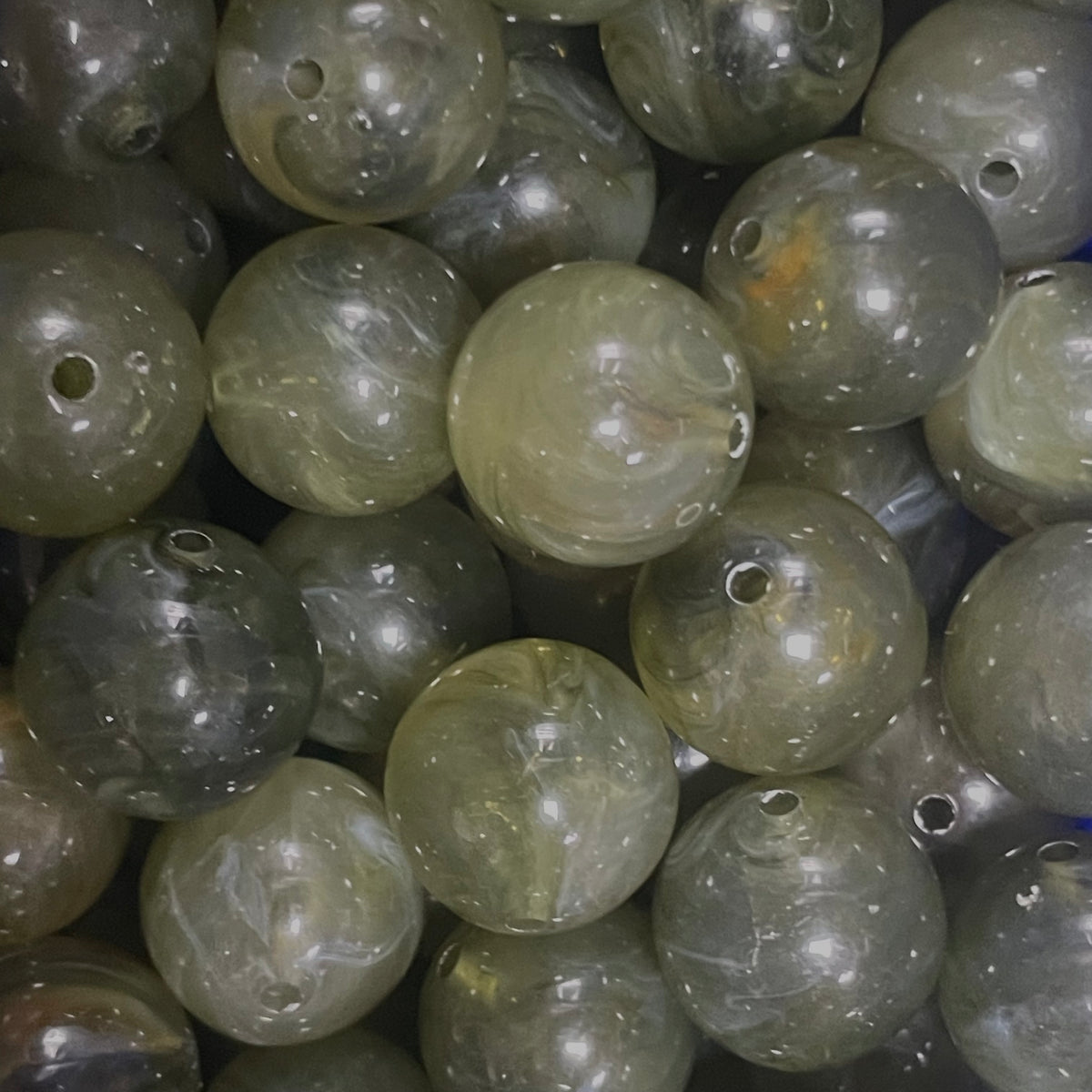 Acryl kraal rond marble groen 16mm - per stuk-Kralen-Kraaltjes van Renate