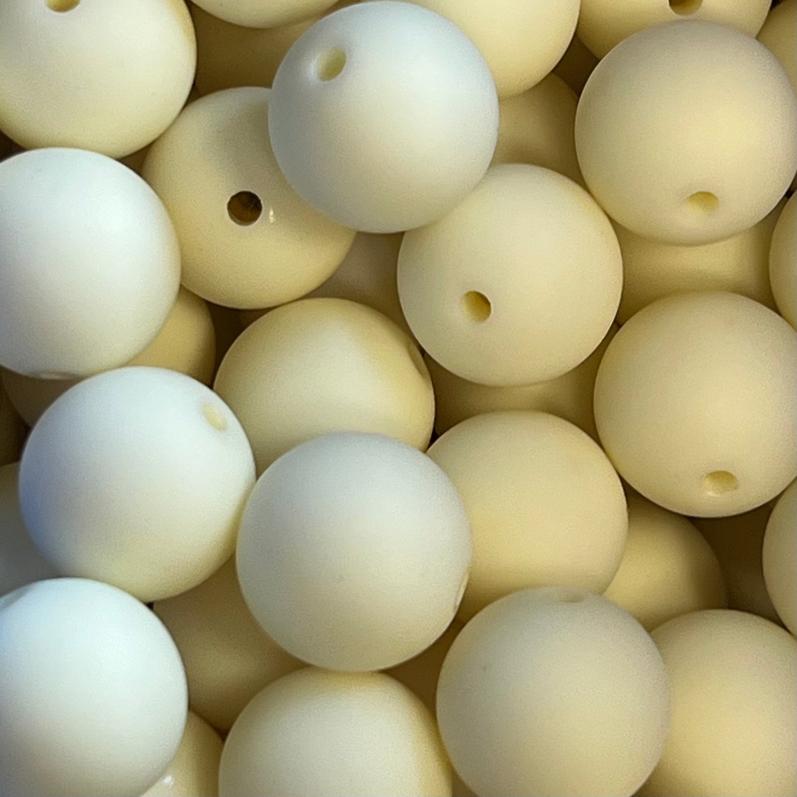 Acryl kraal rond matt Creme 14mm - per stuk-Kralen-Kraaltjes van Renate