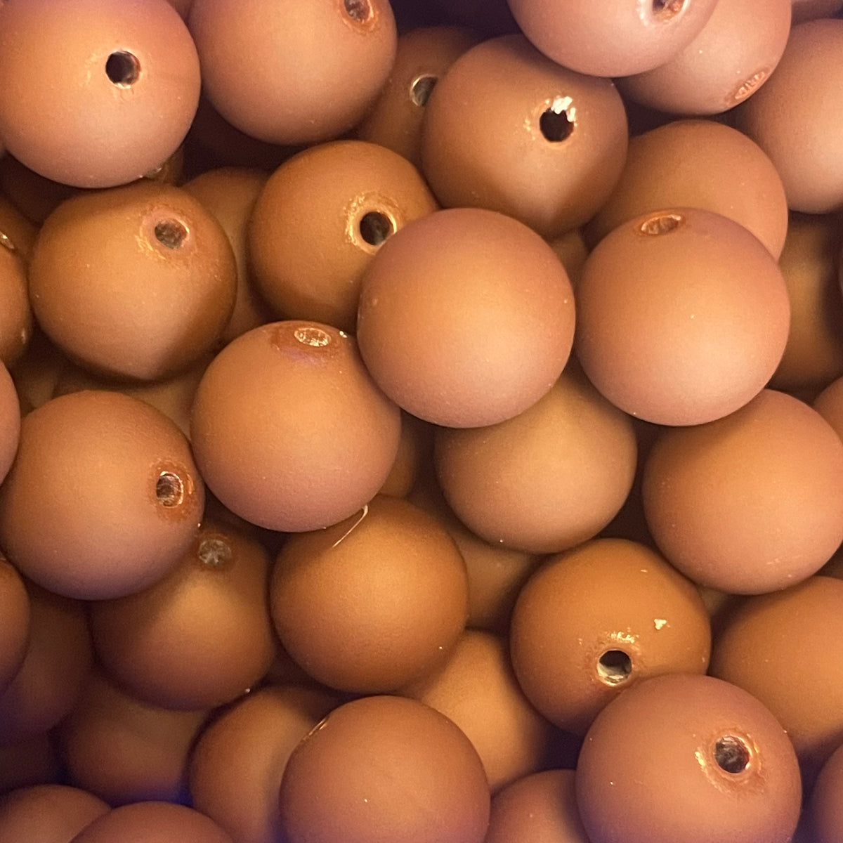 Acryl kraal rond matt bruin 14mm - per stuk-Kralen-Kraaltjes van Renate