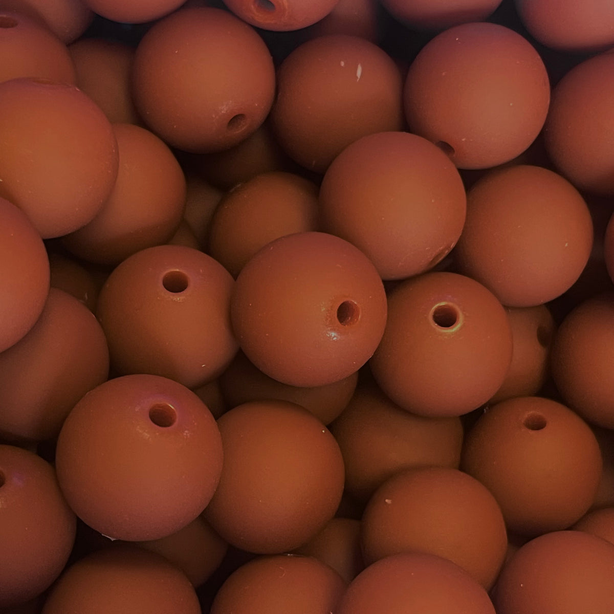 Acryl kraal rond matt cinnamon 14mm - per stuk-Kralen-Kraaltjes van Renate