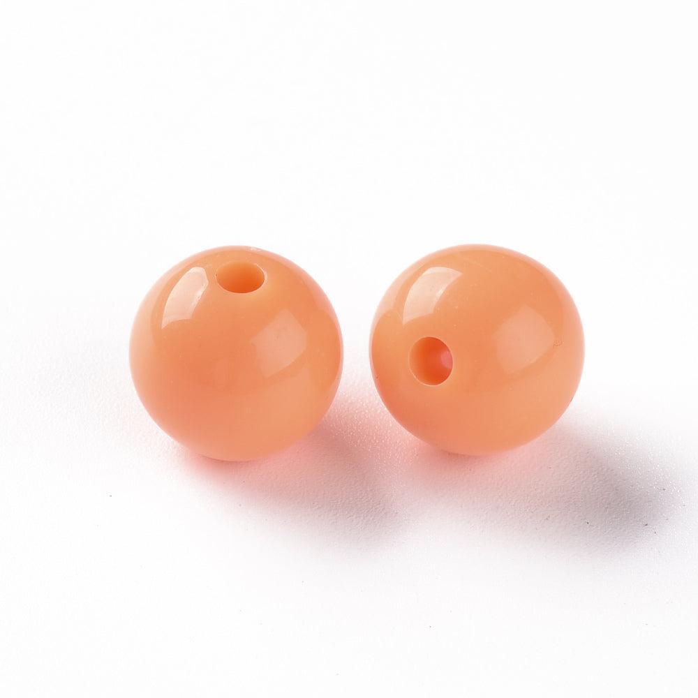 Acryl kraal rond oranje 12mm - per stuk-Kralen-Kraaltjes van Renate
