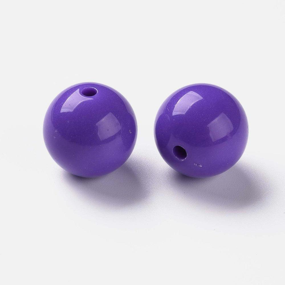 Acryl kraal rond paars 20mm - per stuk-Kralen-Kraaltjes van Renate