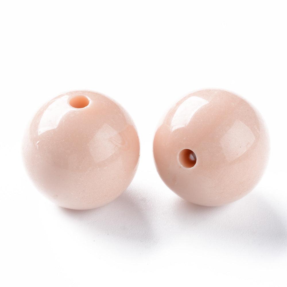 Acryl kraal rond peach 20mm - per stuk-Kralen-Kraaltjes van Renate