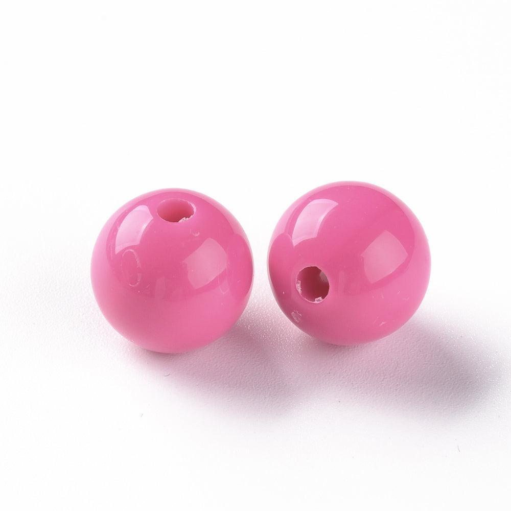 Acryl kraal rond pink 12mm - per stuk-Kralen-Kraaltjes van Renate