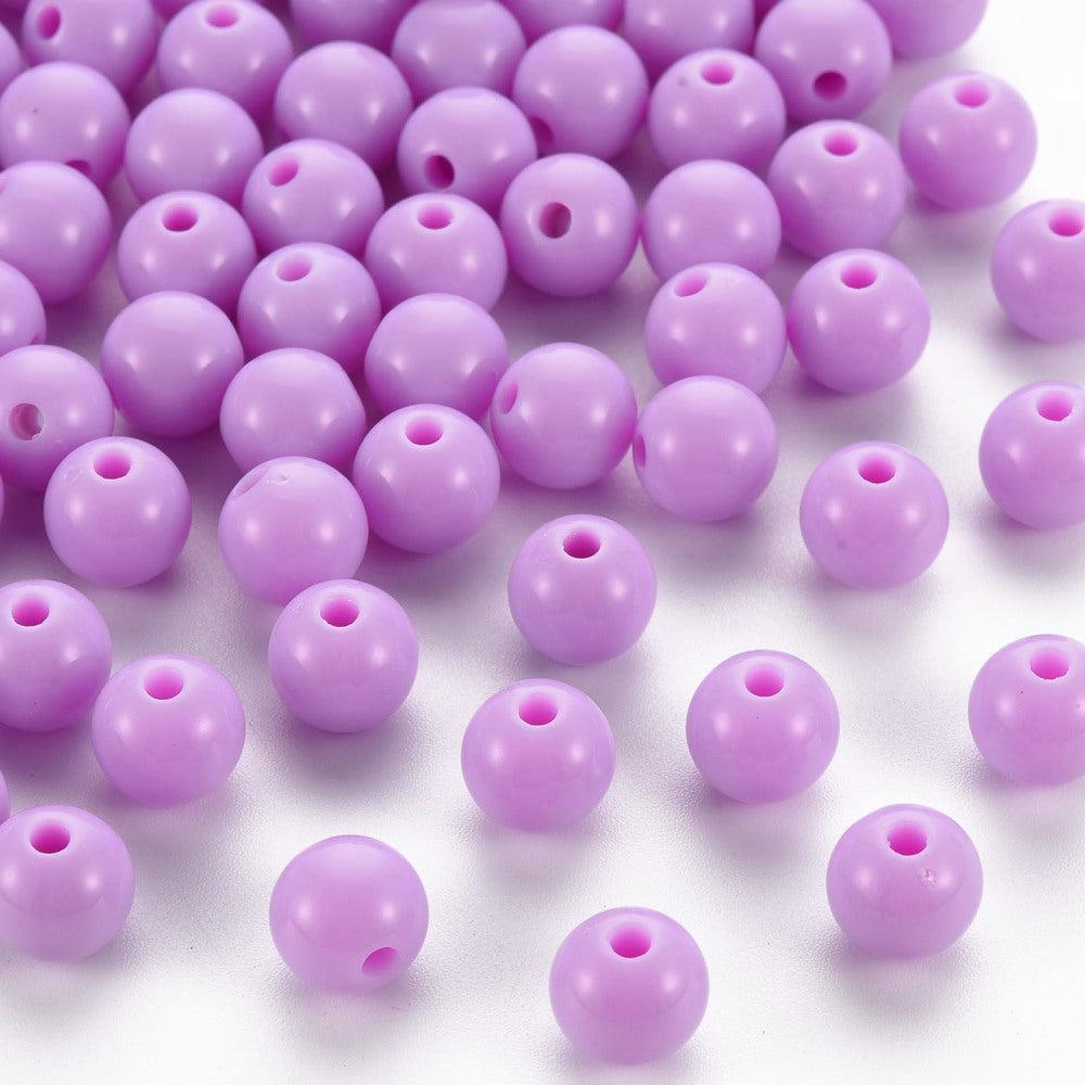 Acryl kraal rond violet 8mm - 25 stuks-Kralen-Kraaltjes van Renate