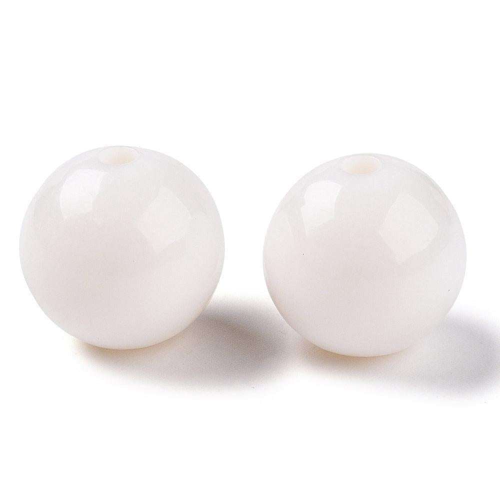 Acryl kraal rond Wit 16mm- per stuk-Kralen-Kraaltjes van Renate