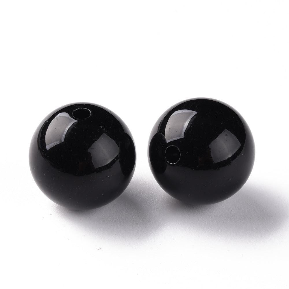Acryl kraal rond zwart 20mm - per stuk-Kralen-Kraaltjes van Renate