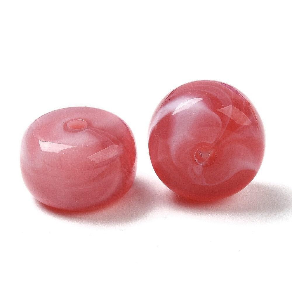 Acryl kraal rondel Indian Pink 14mm - per stuk-Onderdelen-Kraaltjes van Renate